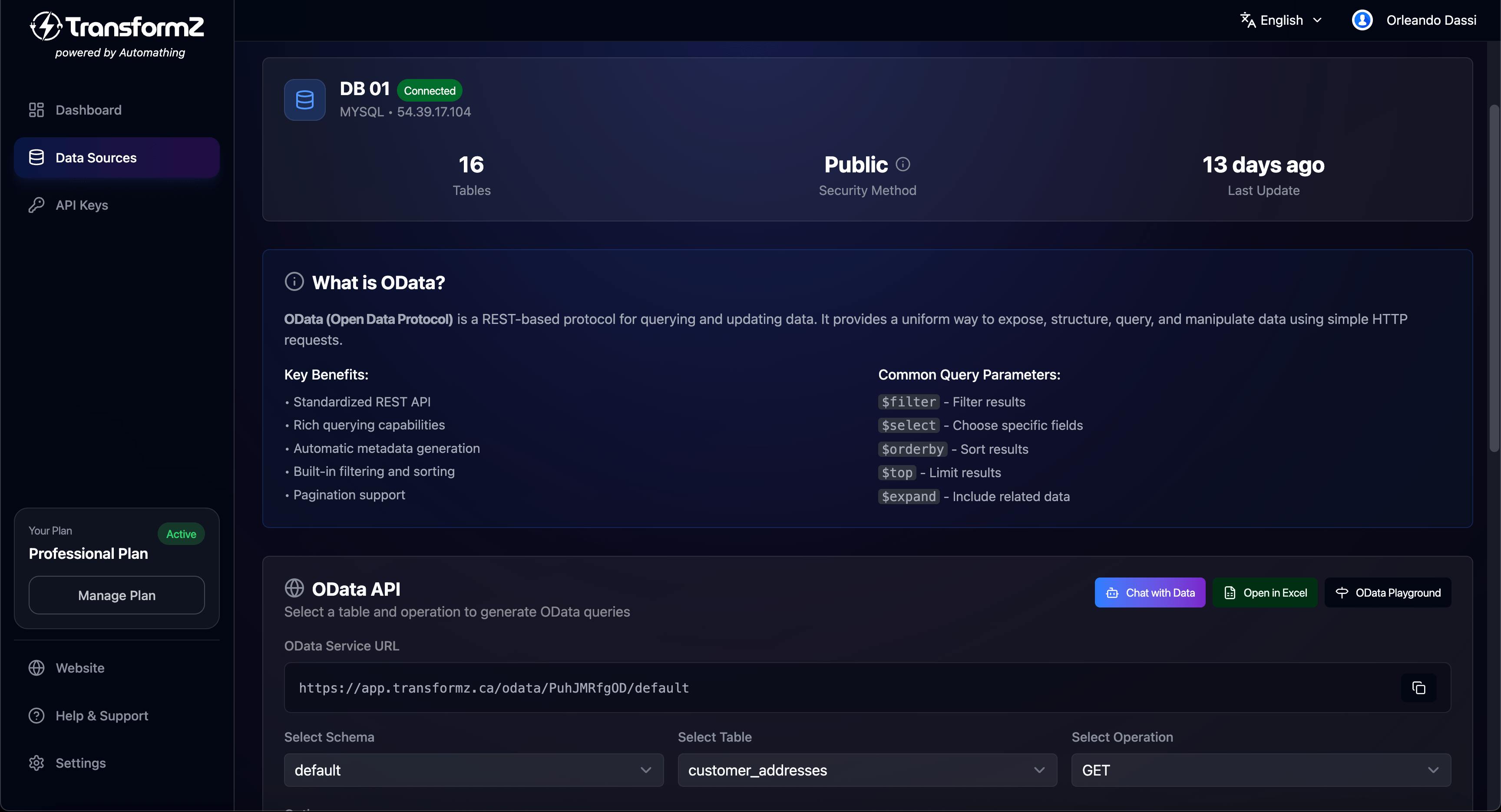 Interface IA TransformZ